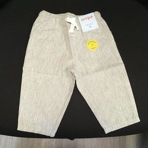 NWT Cat & Jack Drawstring Pants - Green & White Striped - Size 18 mos